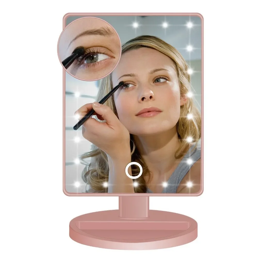 Trifold Vanity Mirror with Lights LED Makeup Mirror with Lights and Touch Screen Dimming