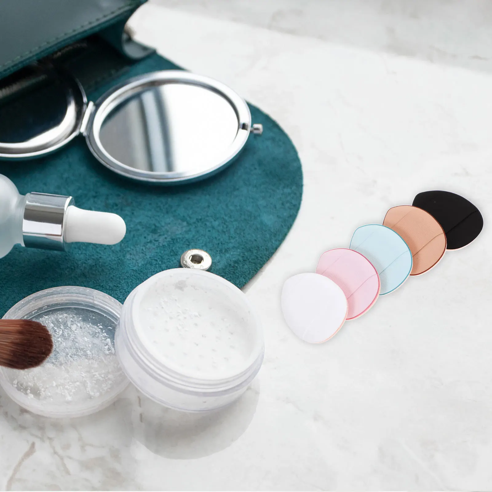 12pcs Mini Makeup Small Portable Foundation Powder Applicator Tools For Face Loose Powder Women Puff