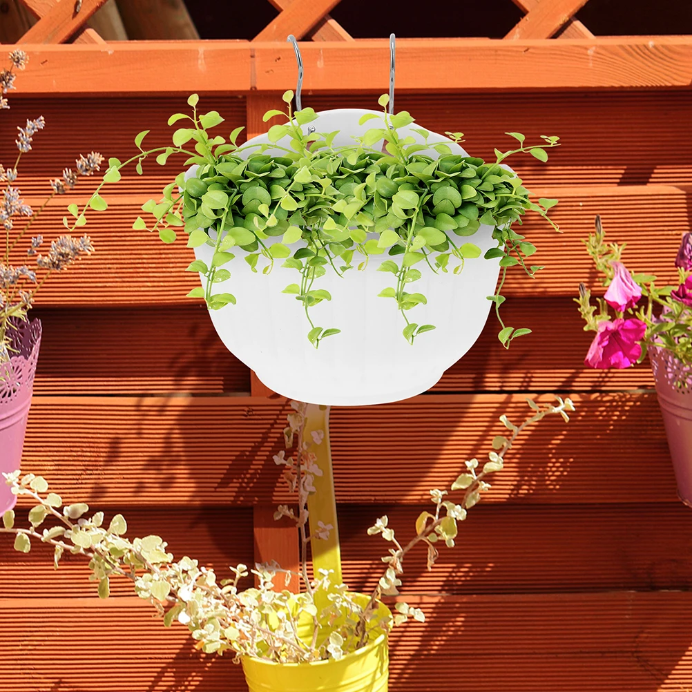 

3 Sets Hanging Flower Pots Balcony Planters Plastic Flower Holders Space Saving Pet Resistant Succulent Small Flowers