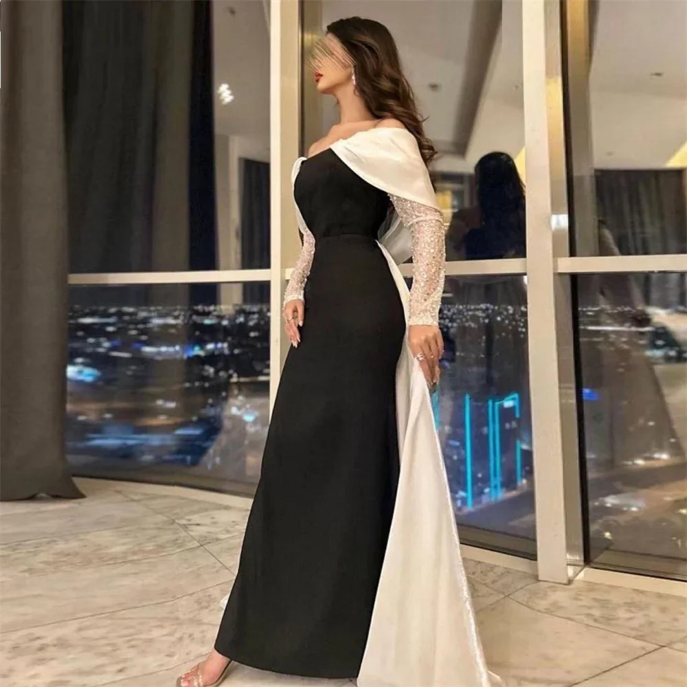 Saudi Arabia Evening Gown Dearin Off-the-shoulder A-line Floor Length Skirts Draped Tulle Bead Bespoke Occasion Dresses Formal P