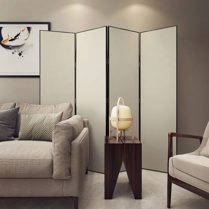 for Cream Screen Partition Living Room Office Modern Simple Light Luxury Blocking Mobile Foldable Background Wall Folding