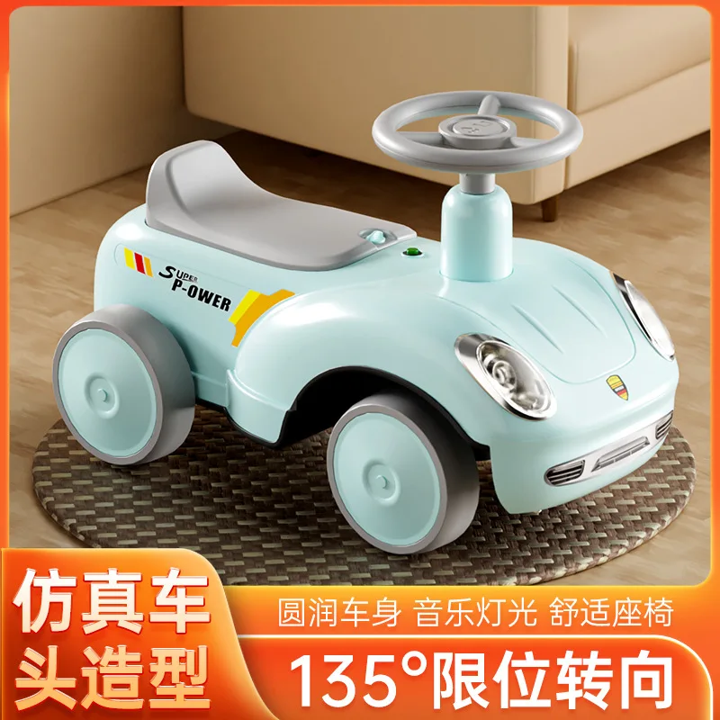 Children\'s Slide Car New Car Baby Scooter Toy Car Music Light Smooth Driving Anti Rollover Balance Car