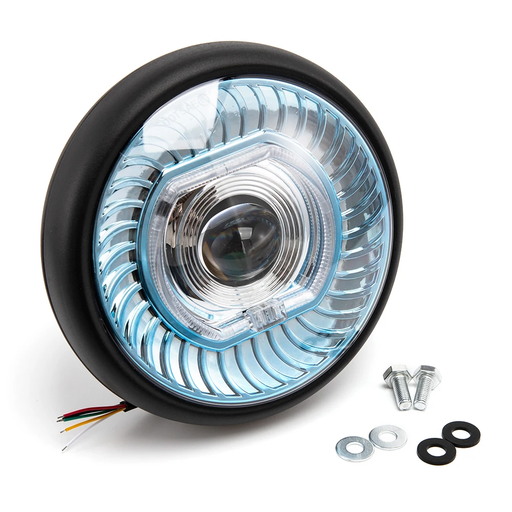 

Universal 7inch Motorcycle Led Front Headlight Angel Eyes For Retro Harley Series Motorcycle Cafe Racer Motorcycle Headlights