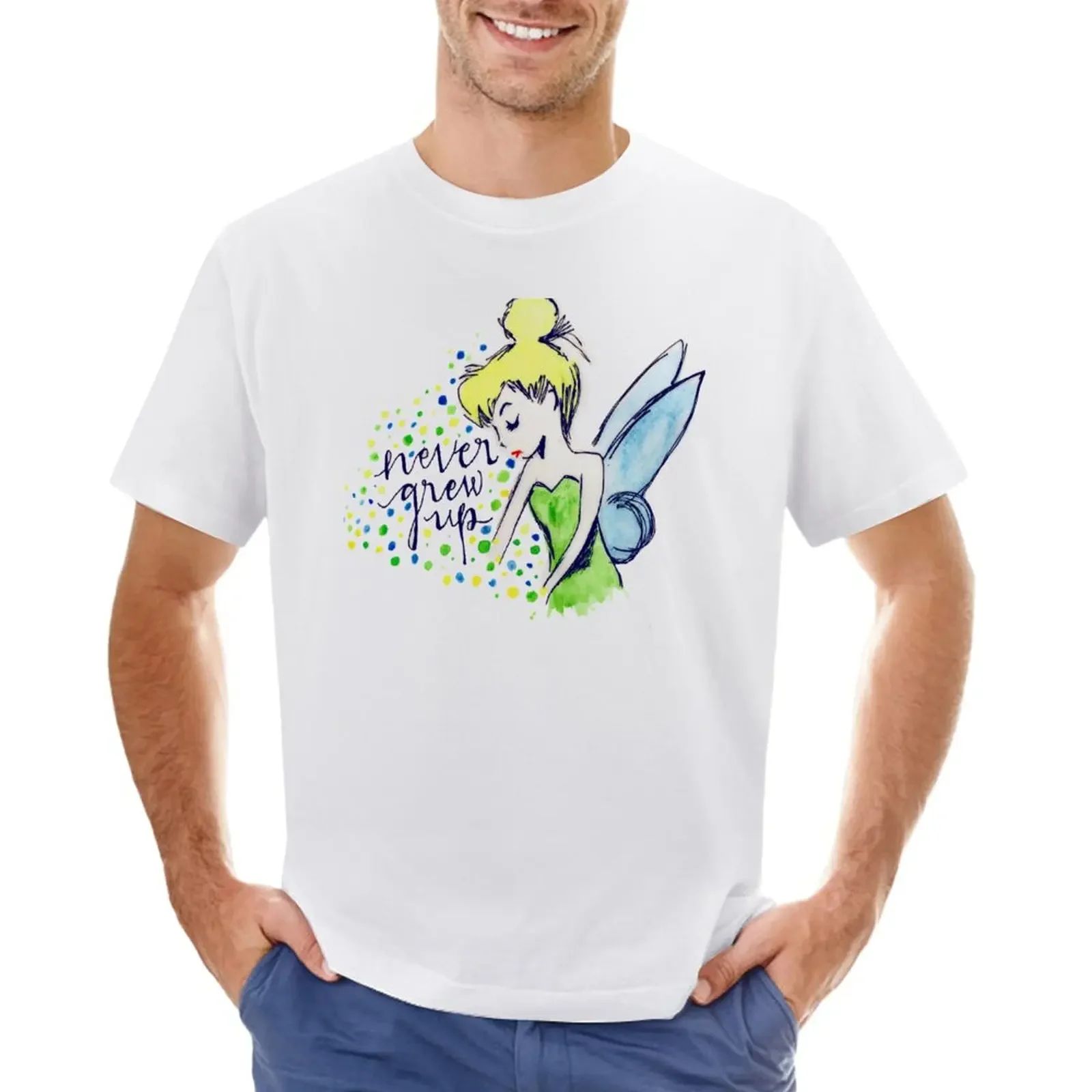 Never Grew Up Tink Colour T-Shirt customs design your own oversizeds quick-drying summer top fitted t shirts for men