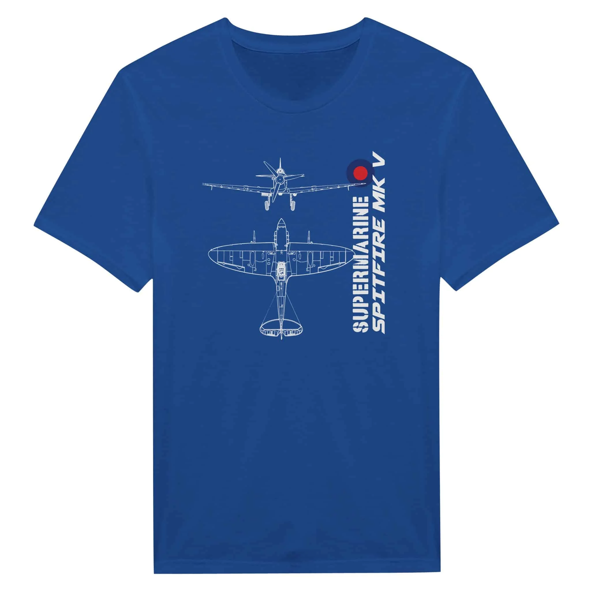 WW2 British RAF Supermarine Spitfire MK V Fighter Aircraft T-Shirt 100% Cotton O-Neck Short Sleeve Summer Casual Mens T-shirt