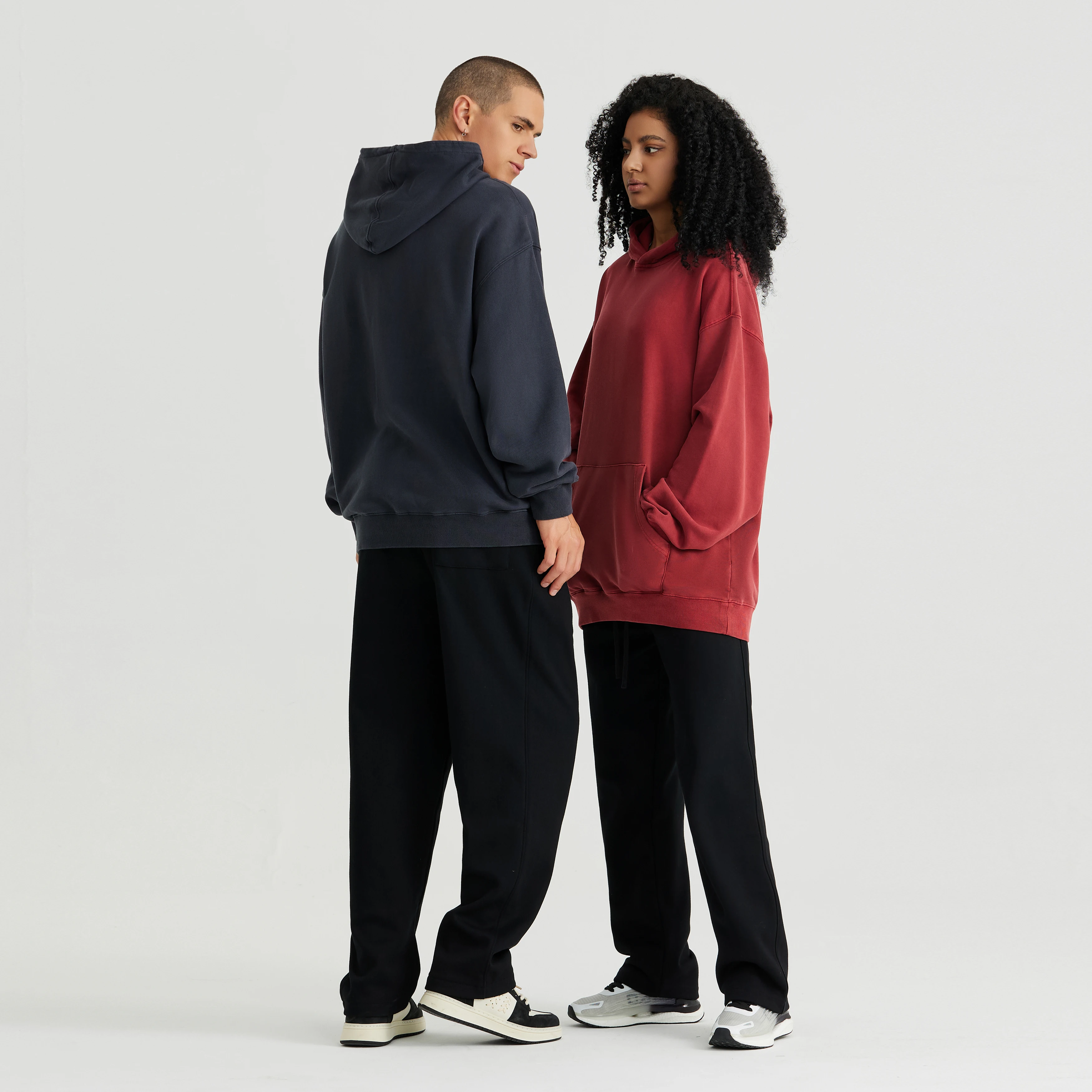 420g Oversized Mens 100% Cotton Thicker Hooded Hoodies Winter Casual Acid Washed Pullover High Street Plain Loose Fit Batik Tops