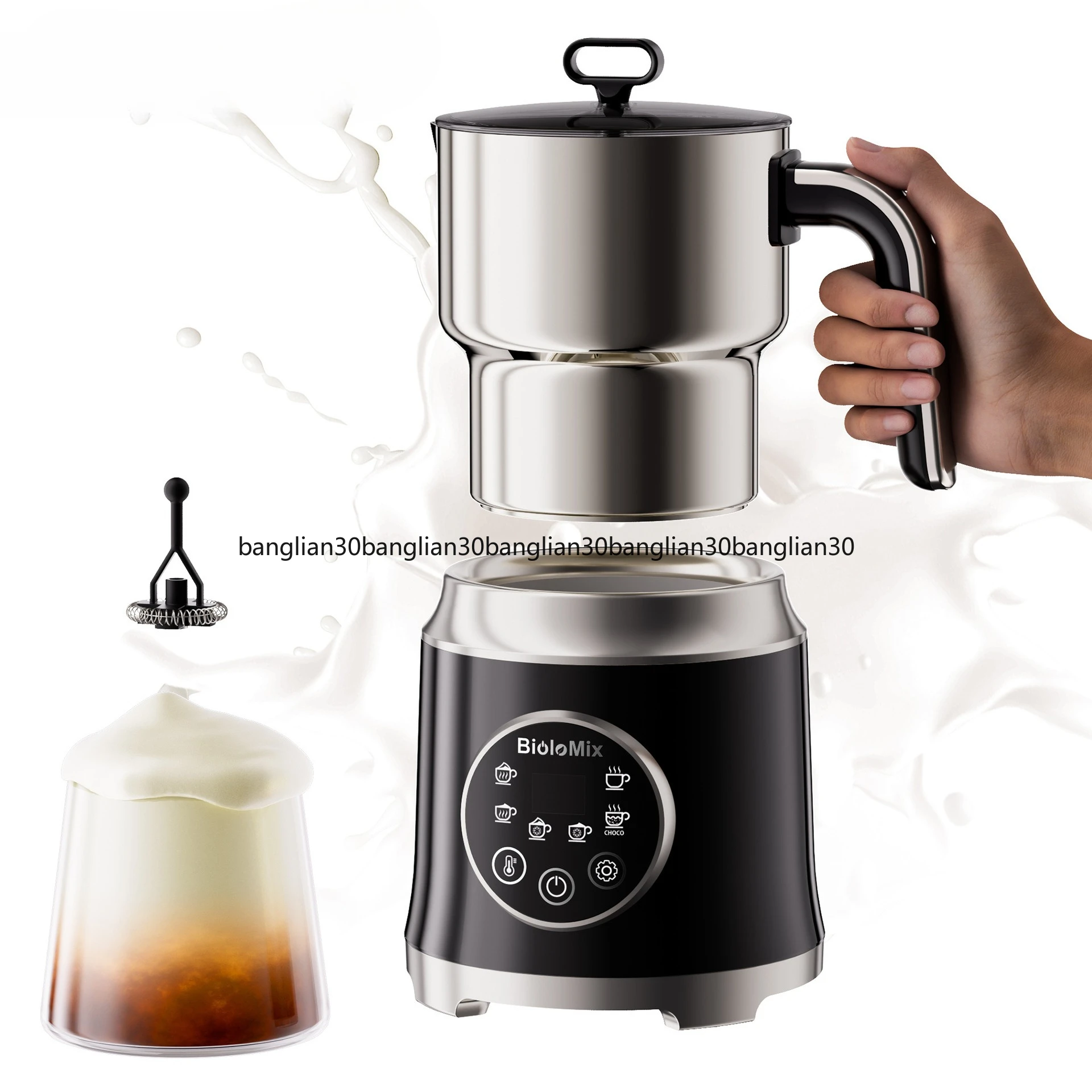 New 1.2L Separate 6-in, Hot and Cold Milk Frother, Electric Milk Frother