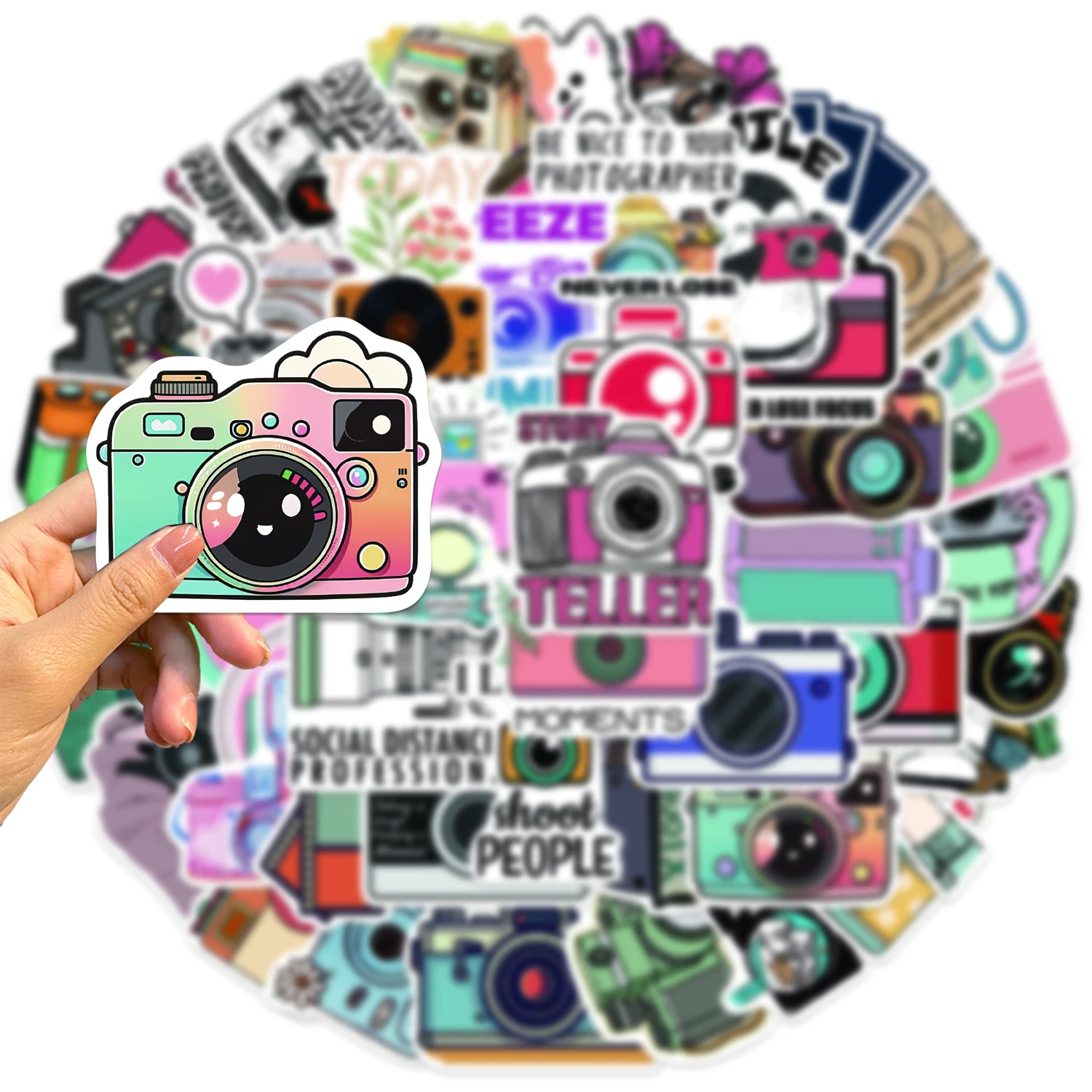 50PCS Photographer Scrapbook Stickers DIY Diary Laptop Luggage Skateboard Graffiti Decal Fun Stylish Classic Toys