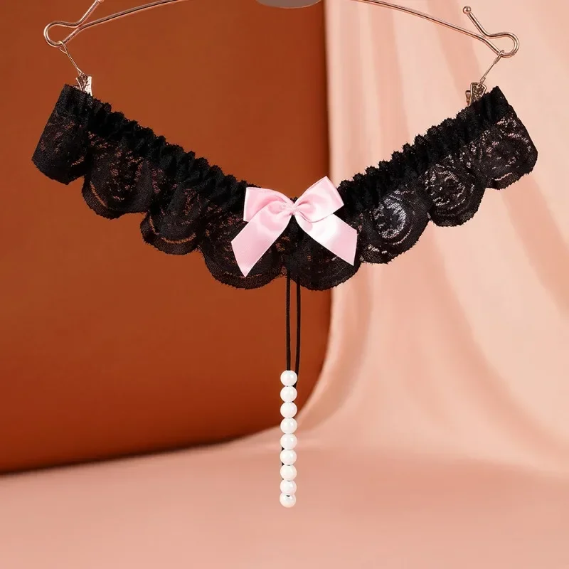 Women's sexy thong paired with luminous pearl massage, fashionable women's sexy lingerie in European and American nightclubs