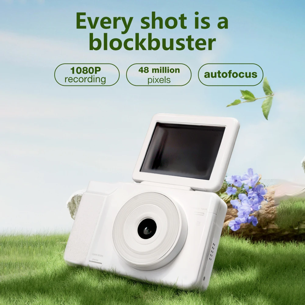Откидная камера 2,8 дюйма HD с откидным экраном, цифровая камера Ccd, 48 МП, 180, камера с откидным экраном, видеокамера для видеоблогов, видеокамера с заполняющим светом, подарок