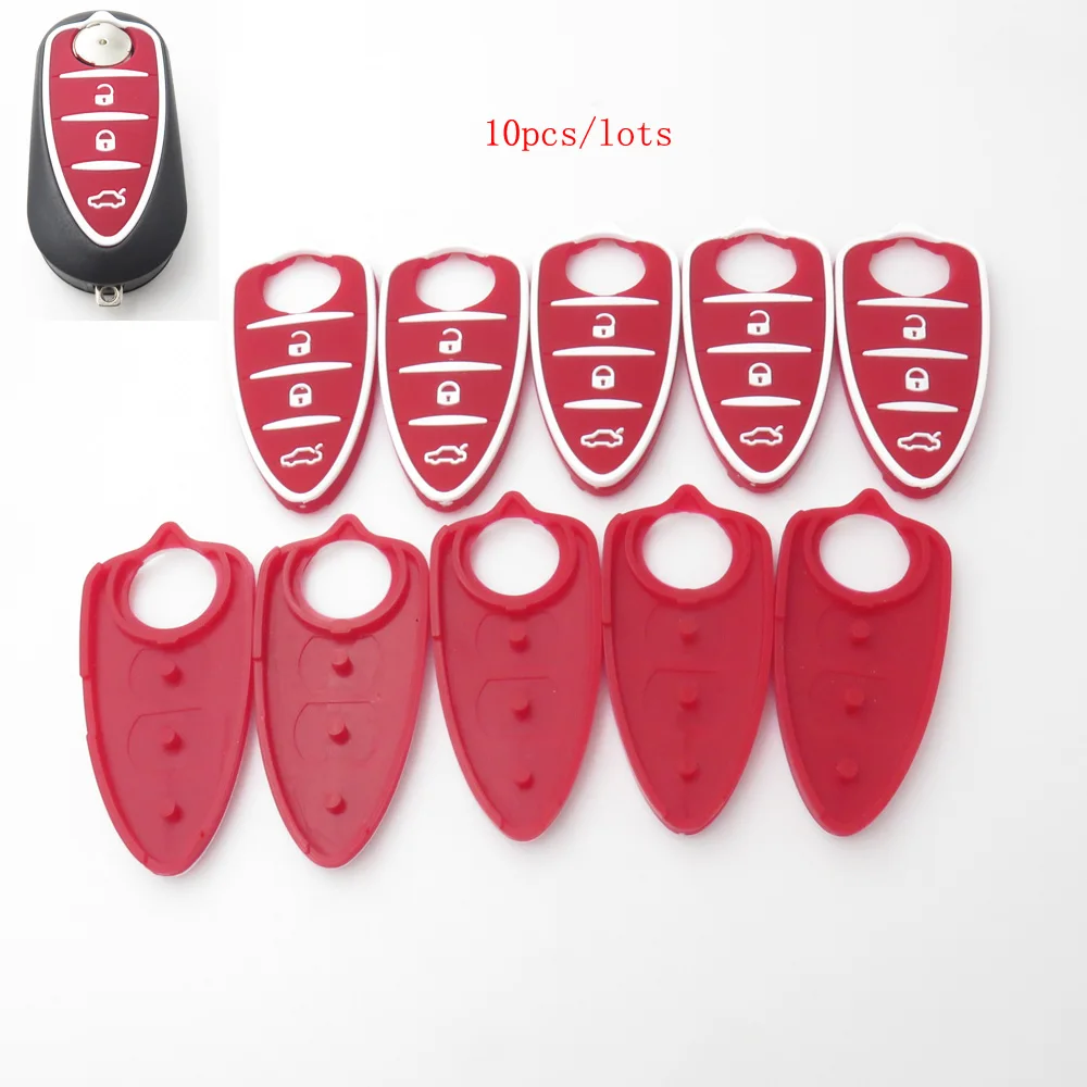 Almohadilla de goma de silicona para llave de coche, accesorios coloridos de goma para Alfa Romeo Mito Giulietta 159 GTA, 10 unids/lote