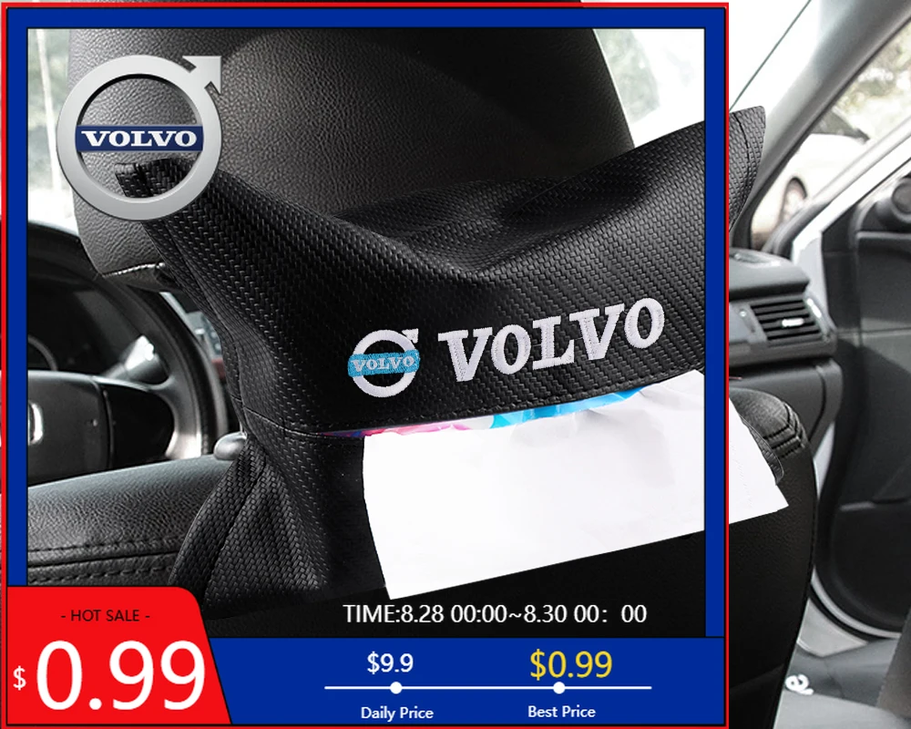 

Подстаканники 2026, горячая автомобильная коробка для салфеток из углеродного волокна, подвесной держатель, аксессуары для хранения в салоне автомобиля для Volvo XC60 V40 S60 V50 V60