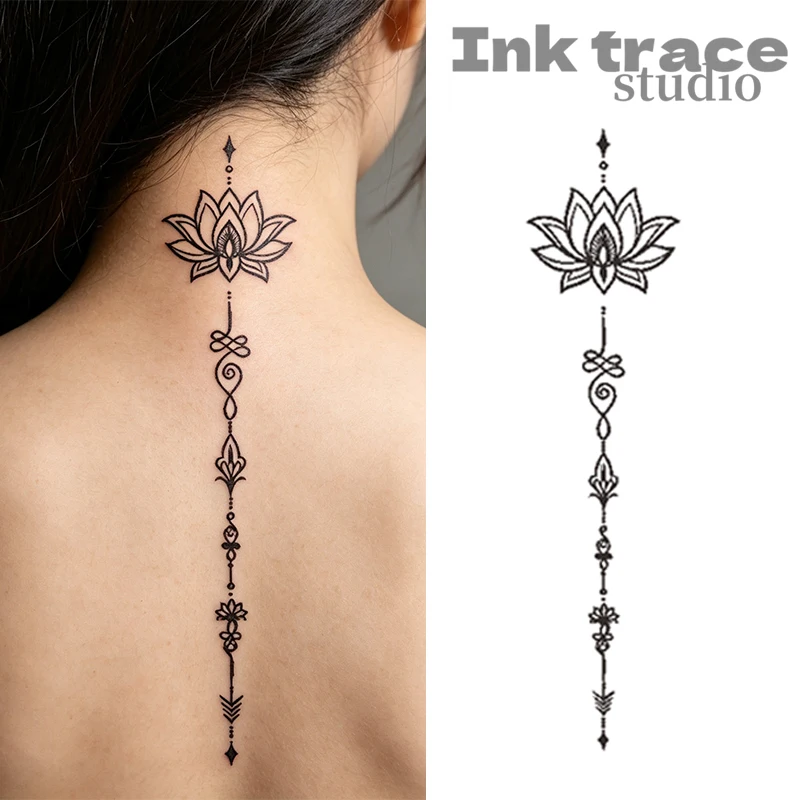 Herbal Tattoo Stickers Waterproof Long-Lasting for Women Arm Chest Back Full-Body Simulated Tattoo Juicy Semi-Permanent Cool