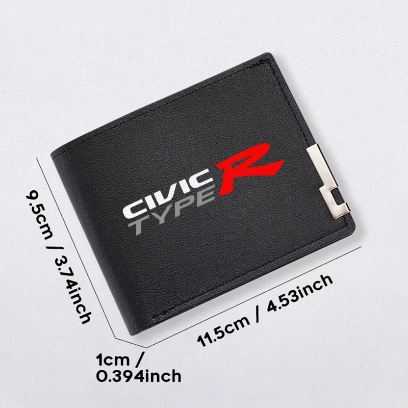 Cartera de cuero PU tipo R CIVIC para hombre, moda de negocios delgada, duradera, ligera, uso diario, diseño de alta gama