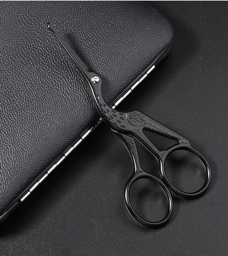 Gesichtshaarschere, abgerundet, professionell, Edelstahl, Schnurrbart, Nasenhaar, Bart, Augenbrauen, Wimpern, Trimmen, Clippers – Detail 5