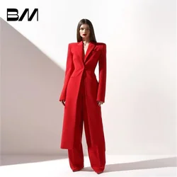 Elegant Spring Summer Suit Women's Suit Long Jacket Piece Blazer Double Breasted Formal Tuxedo Party Dress