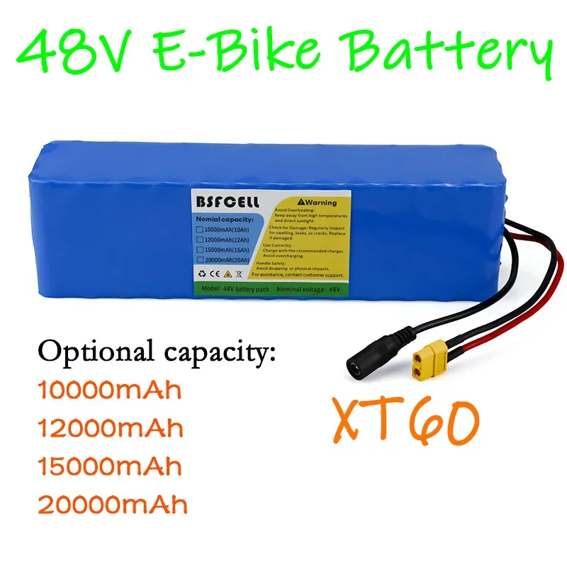 500-1000W  48V  E-Bike Battery 13S3P Lithium Battery Pack,10000mAh/12000mAh/15000mAh/20000mAh With BMS Battery