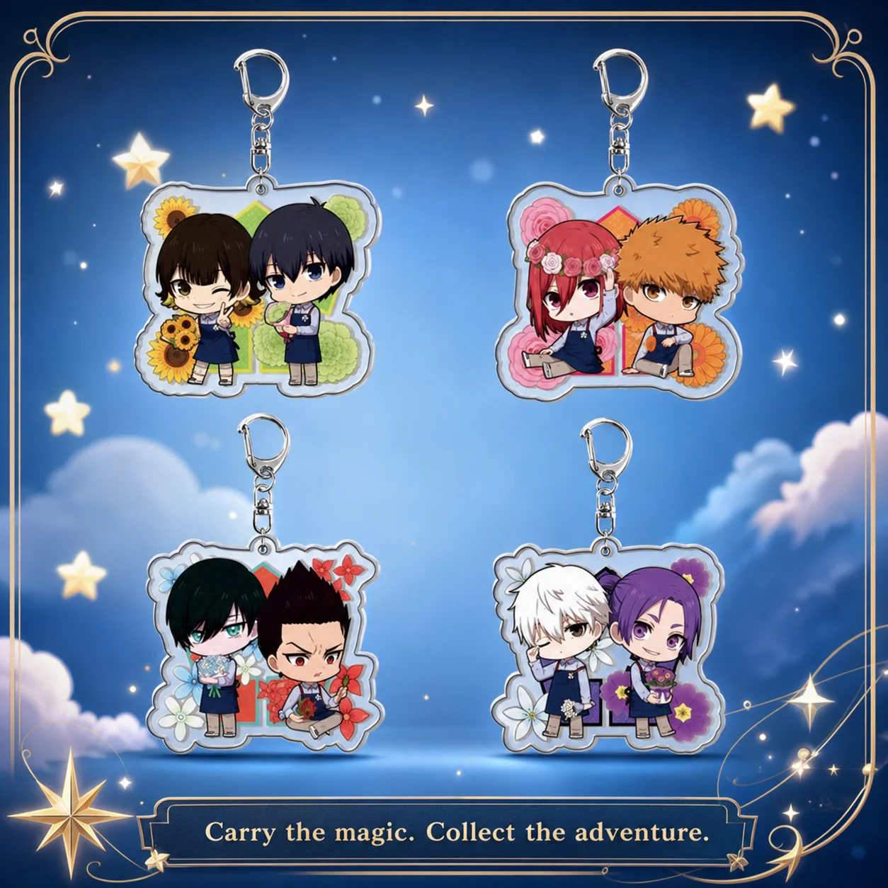 Llavero Acrílico Transparente de Blue Lock con Personajes de Yoichi Isagi, Meguru Bachira y Rensuke Kunigami, Adorno para Mochila, Figura de Anime, Regalo