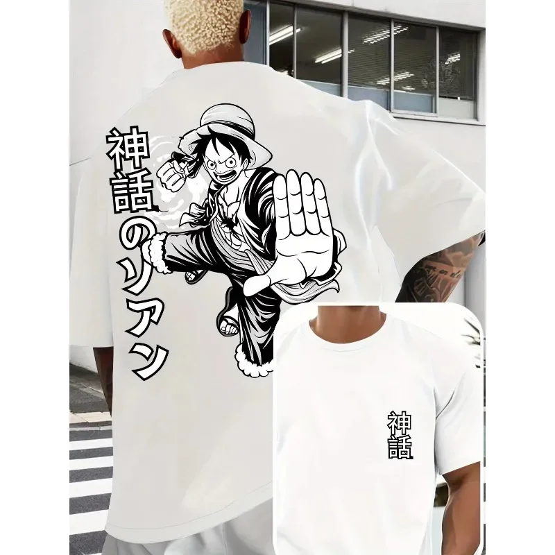 

ONE PIECE Joint Luffy New Men's T-shirt Summer Japanese Street Trend Versatile Plus Size Parent-child Short Sleeved Top