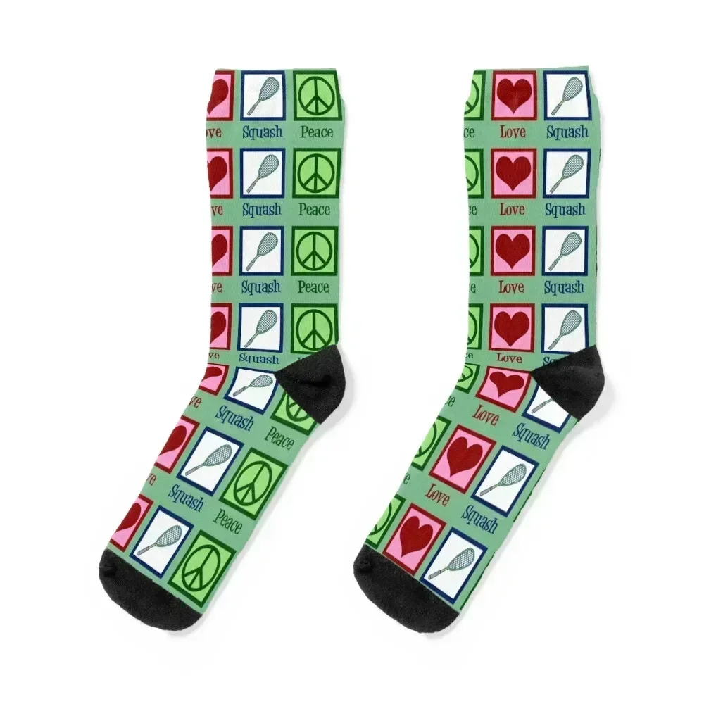 

Peace Love Squash Socks gift Sports halloween hockey Women's Socks Men's
