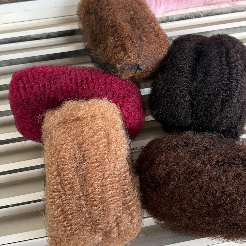 الملونة الأفرو Kinkys السائبة الشعر البشري الكروشيه شعر مستعار بشري الأفرو غريب مجعد الشعر السائبة إصلاح Locs ، تويست ، تجديل الشعر