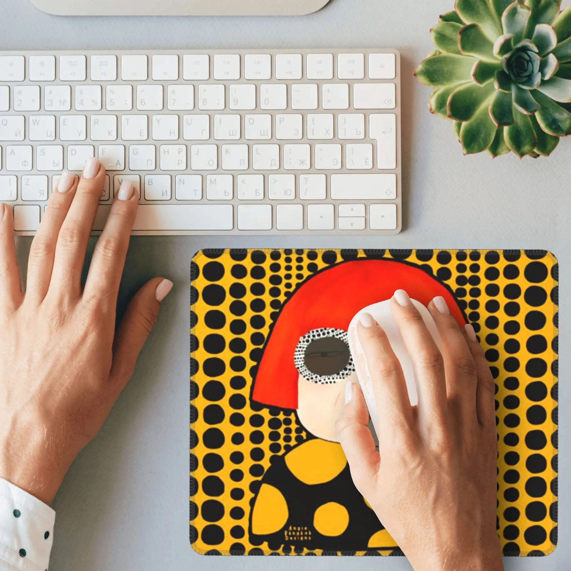 草間彌生抽象絵画マウスパッドコンピュータキーボードマウスマットゲーム PC ラップトップデスクマットオフィスアクセサリーテーブルマット
