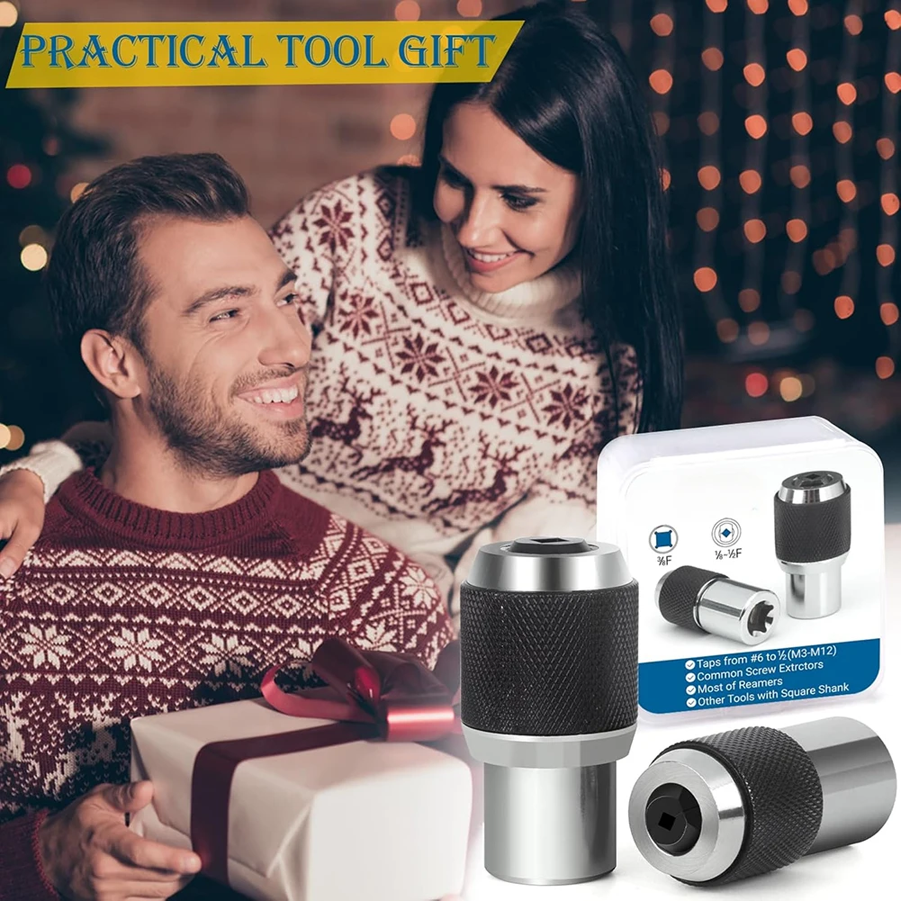 2-Piece Adjustables Tap Socket Set Steel Tapping Socket Tap Socket Adapter For Small Workshops
