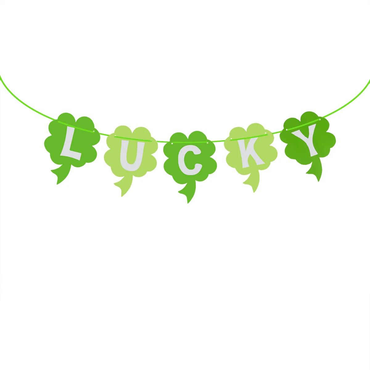 

3 Meters St Patrick Day Decor Green Shamrock Banners Four Leaf Clover Garland Party Parade Decorations Shamrock Flags