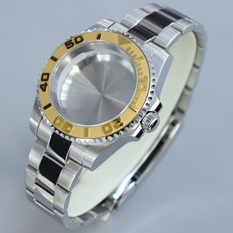 40 مللي متر YACHT ساعة حافظة تلميع/حزام نحى ل NH35 NH36 NH34 NH38 Miyota8215 Eta2824 حركة الياقوت الزجاج 200 متر مقاوم للماء #4