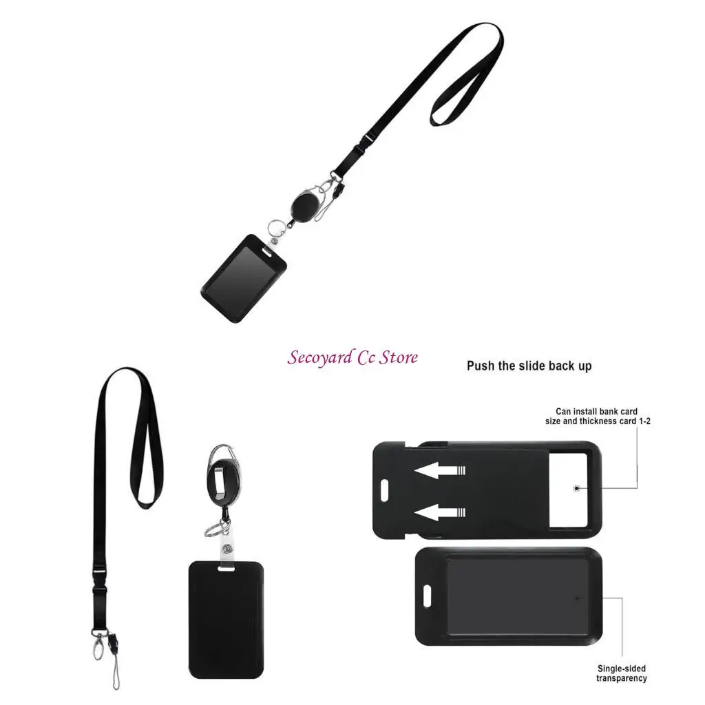 

N3UC Retractable Lanyard Badge Holder Identity Card Badge Holder with Retractable Badge Reel Retractable Keychain Card Holder