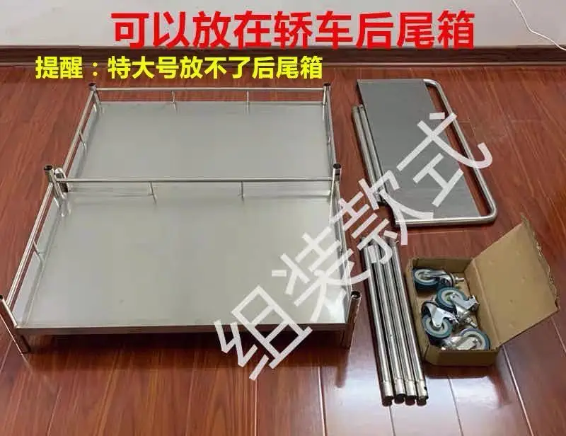 Thickened stainless steel promotional display stand, mobile snack cart, stall, tasting table