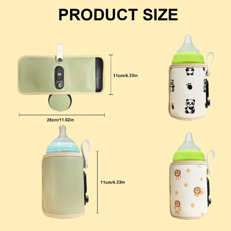 M76C Tas Penghangat Botol Bayi Penjaga Panas Susu Bayi Portabel 6 Gigi Penutup Penghangat Botol Travel Dapat Disesuaikan Botol