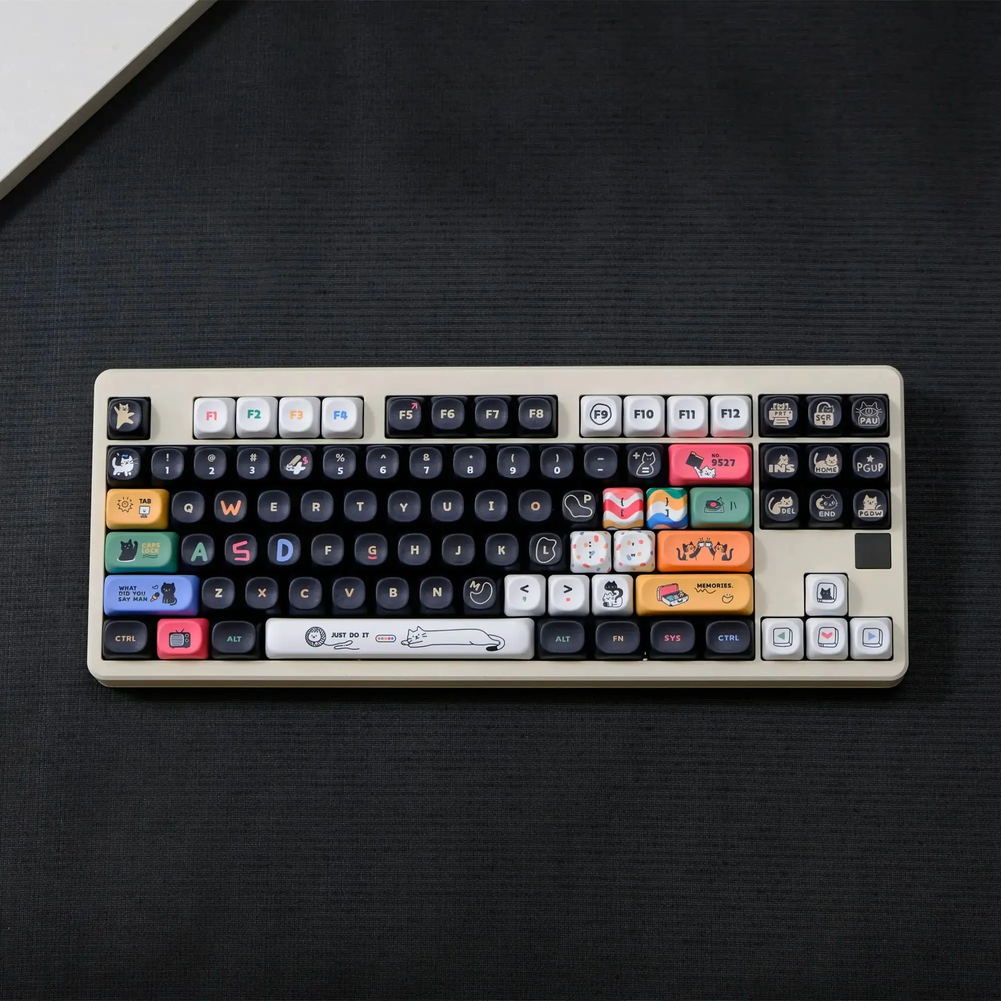 

Black Cat Keycaps Set 132 Keys PBT Material Keycaps MOA XOA Profile DYE-SUB For MX Switch Wooting Mechanical Keyboard Keycap