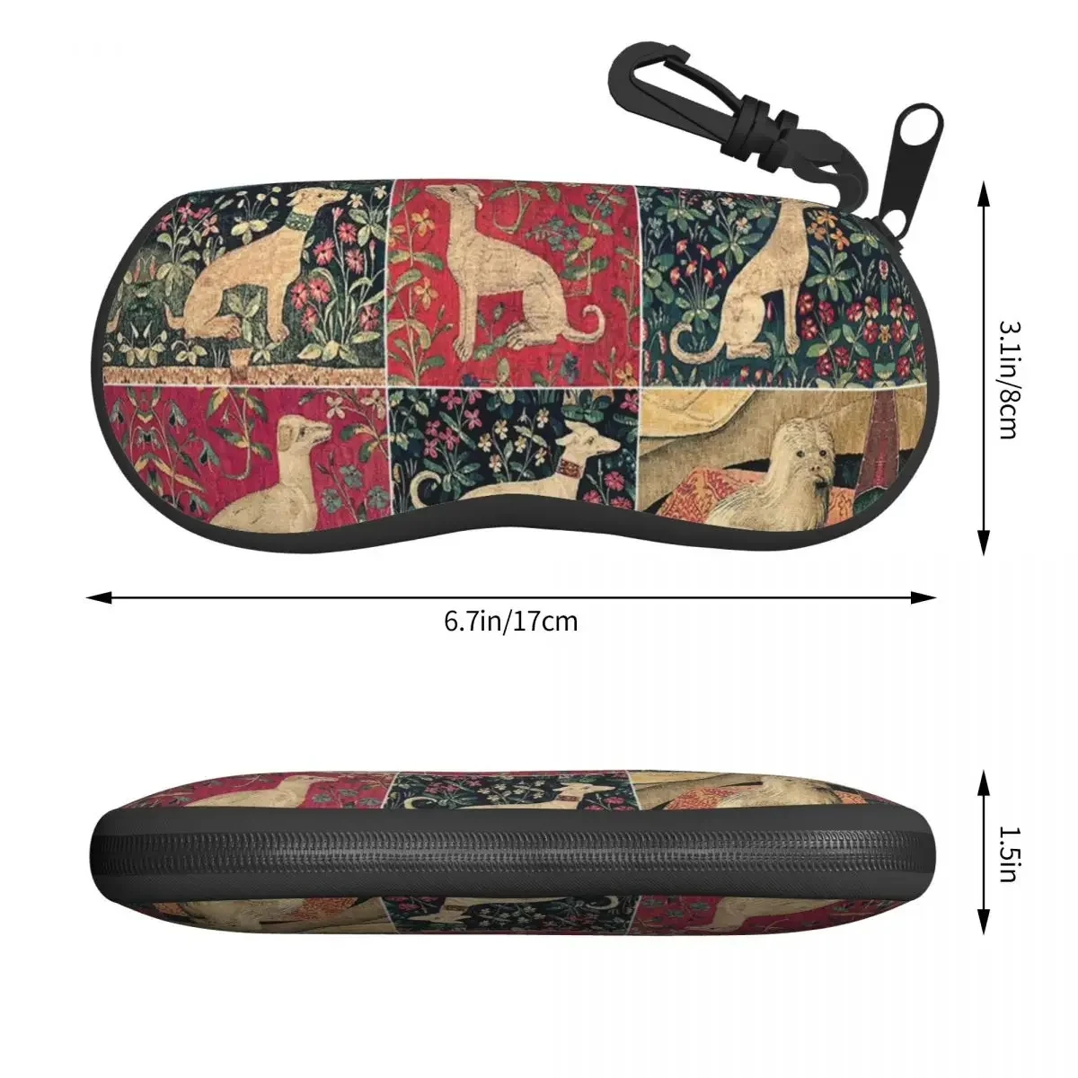 Custom Medieval Greyhound Glasses Case Fashion Whippet Sighthound Dog Shell Eyeglasses Case Sunglasses Box