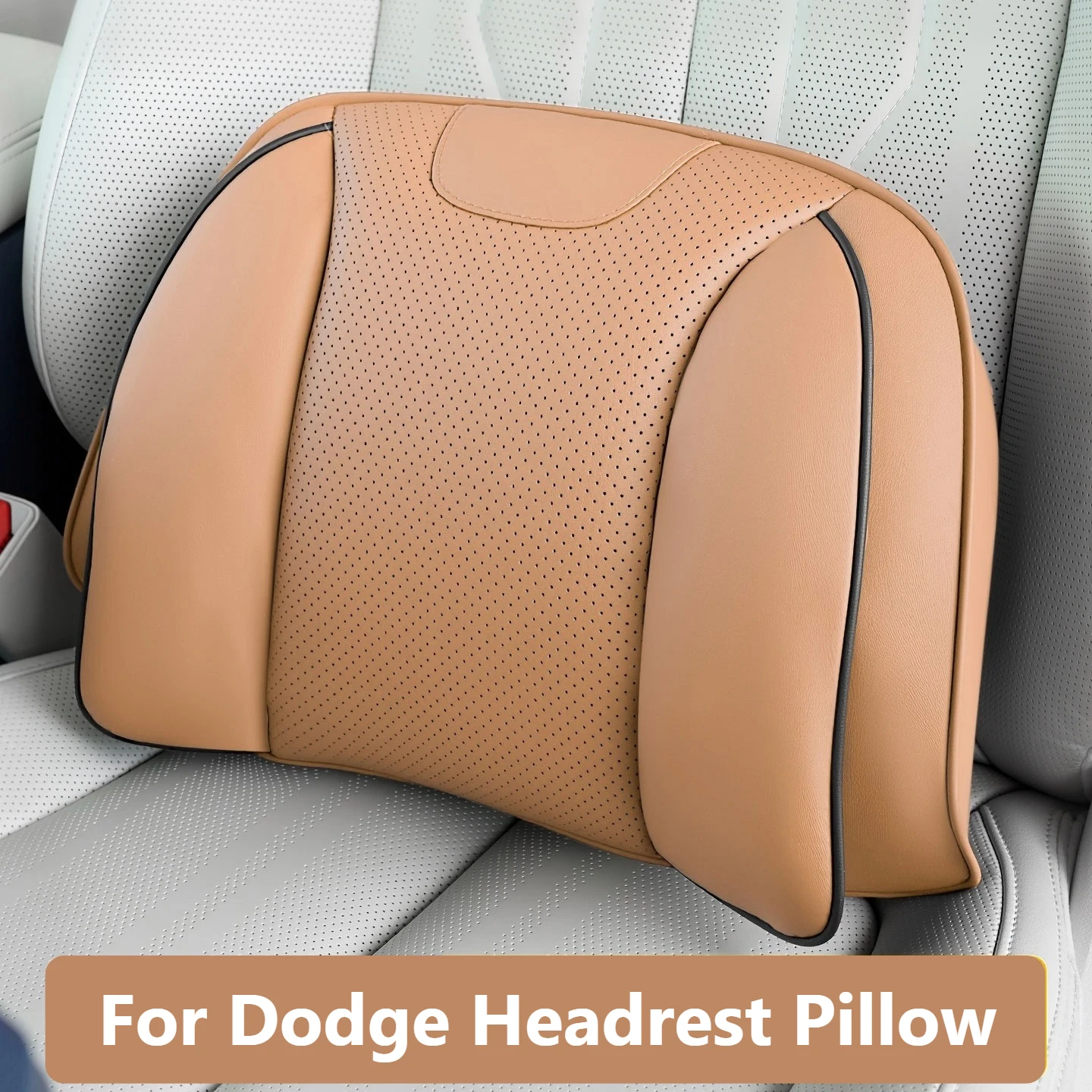 For Dodge Car Headrest Pillow Lumbar Pillow Luxury Nappa Leather Fit Challenger Charger Durango RAM 1500 RAM TRX Journey Caliber view 2