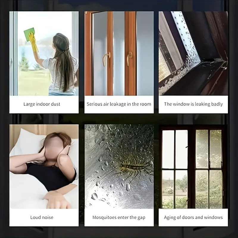 196.85 بوصة ذاتية اللصق مانعة لتسرب الماء شريط عازل بلاستيكي متين للحد من الضوضاء سطح محكم للاستخدام المنزلي في الشتاء