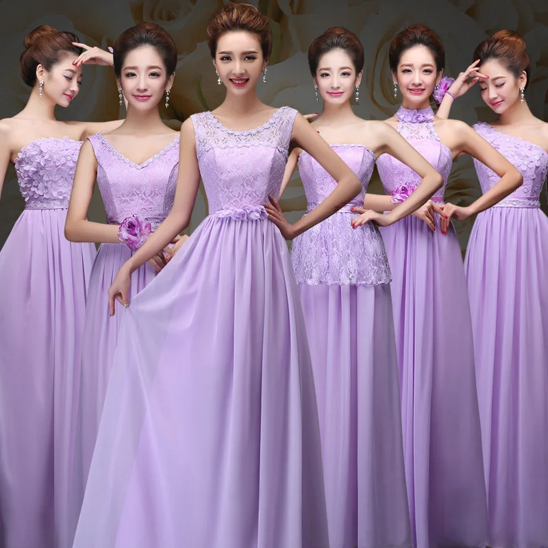 Reject Return 2024 Sweet Memory Chiffon Purple Lilac Bridesmaid Dresses Hand Made Flower Formal Party Robe Graduation Dress Long