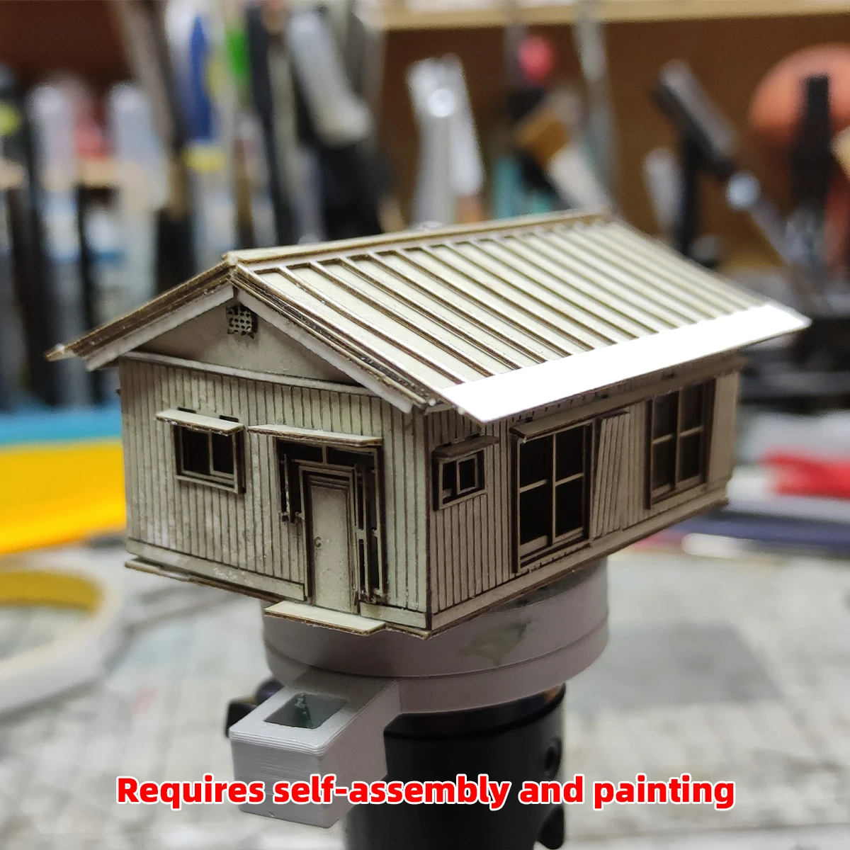 N HO Maßstab Modellbausatz Gebäude Haus Hütte Miniatur Diorama Modell-Eisenbahn-Layout Modell 1/35 1/48 1/64 1/72 1/87 1/150 – Detail 7