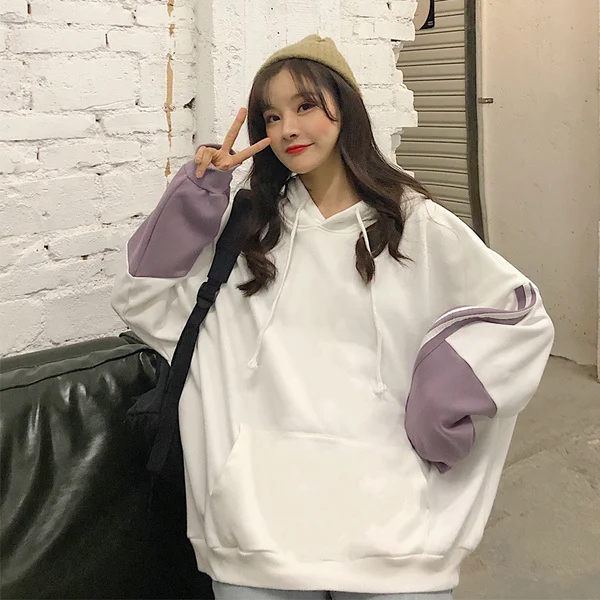 Com capuz bonito hoodies street wear mulher roupas alternativas feminino inverno pull femmes recortado manga longa gótico shoujo senhora pele