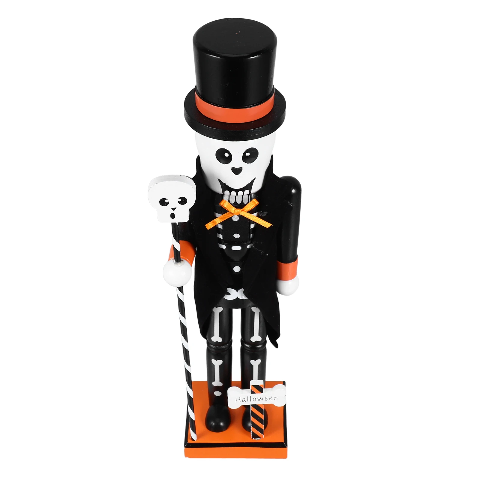 

Halloween Nutcracker Soldier Wooden Hand-Painted Skull Design For Party Home Desktop Decoration Horror Ornament Scary Table