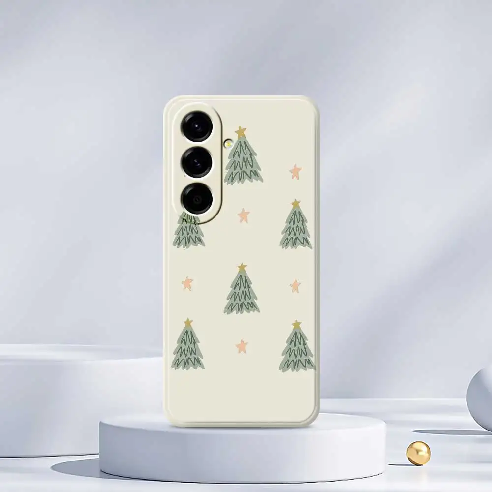 Чехол для телефона с узором рождественской елки для Samsung Galaxy S25 S24 S23 S22 S21 S20 Ultra Plus S10Plus S24FE S23FE S22FE Soft Cover