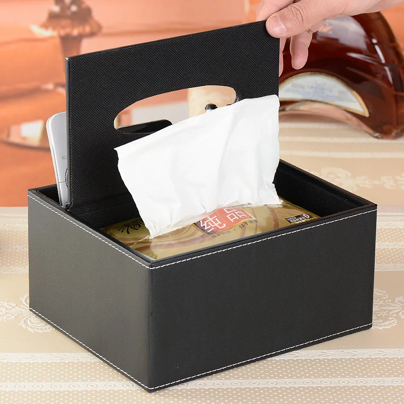 Mode Vintage PU Leder Multifunktionale Desktop Fernbedienung Tissue Aufbewahrungsbox