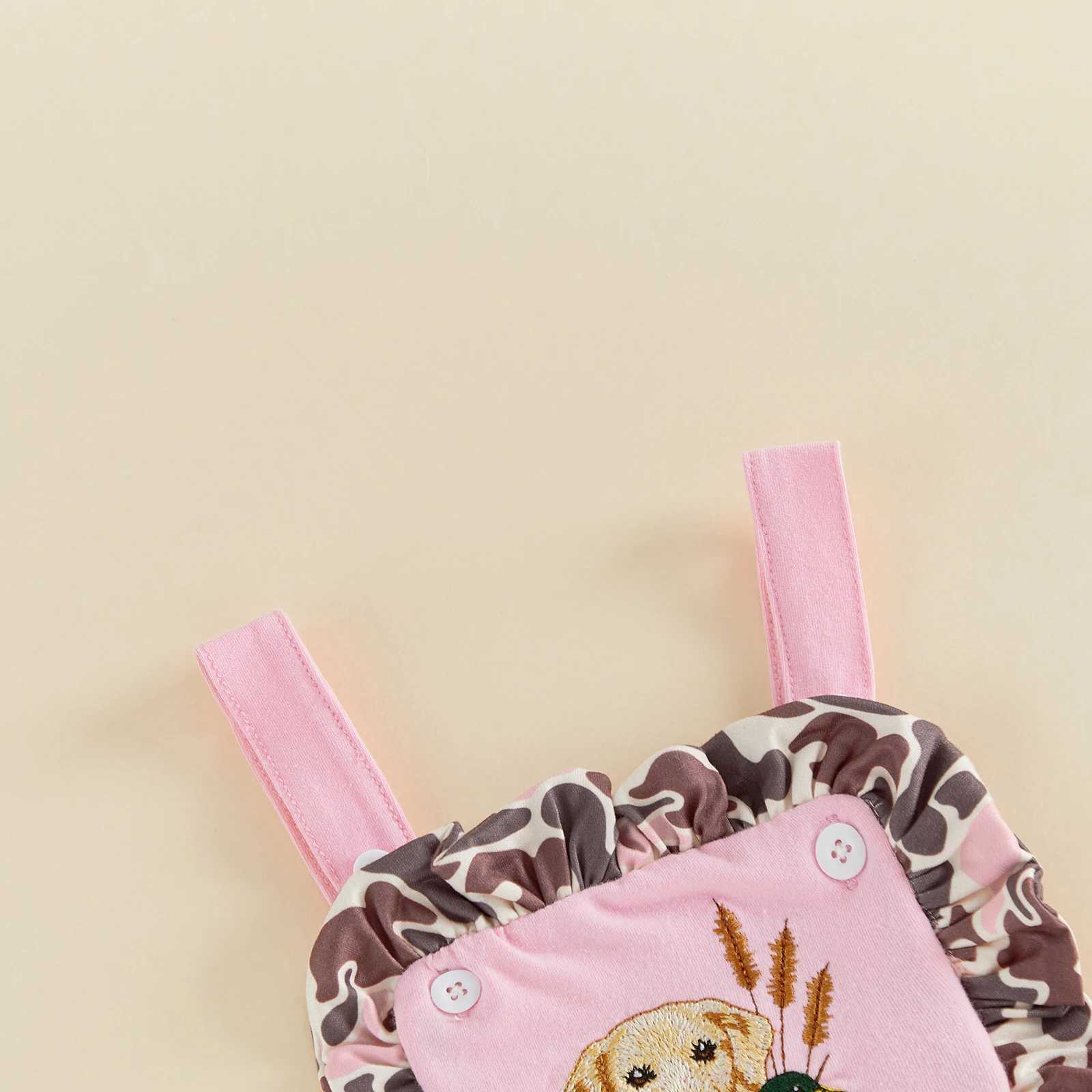 Camo Embroidered Girl Romper 4