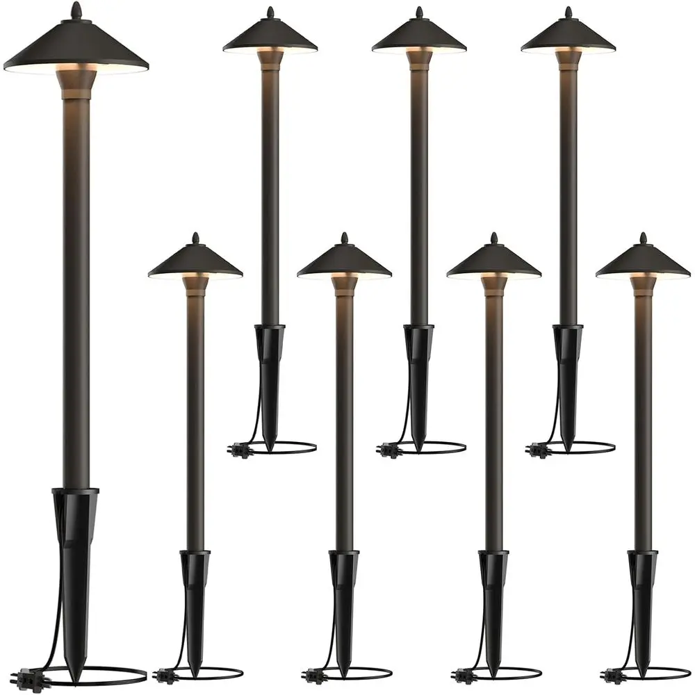 

10W Pro Style Low Voltage Landscape Pathway Lights Kit 8Pack, 2700K Warm White, Decorative Yard & Garden Lighting 8308-9103-08