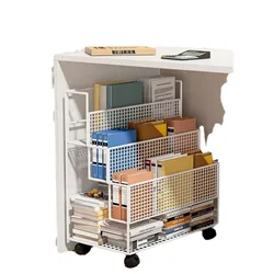 Mobile Bookshelf Storage Trolley Multi-Layer Kitchen Cart with Wheels Bathroom Organizer Shelves Household Snacks Rack