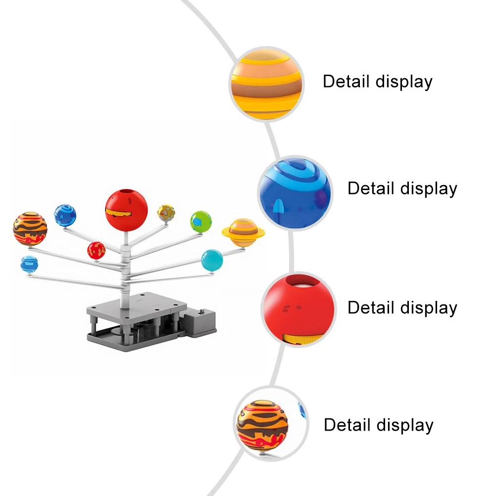 1 Set 1 Set Sistem Tata Surya Berputar Sains Pendidikan untuk Anak-anak Dekorasi Desktop Tanpa Mainan Planet Astronomi