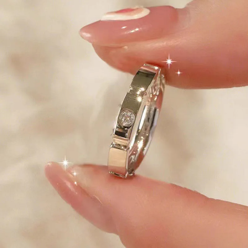 2 pcs 925 Sterling Silve Gorgeous Shiny Zircon Stone Ring For Women Engagement Wedding Luxury High Quality couple rings gallery 4