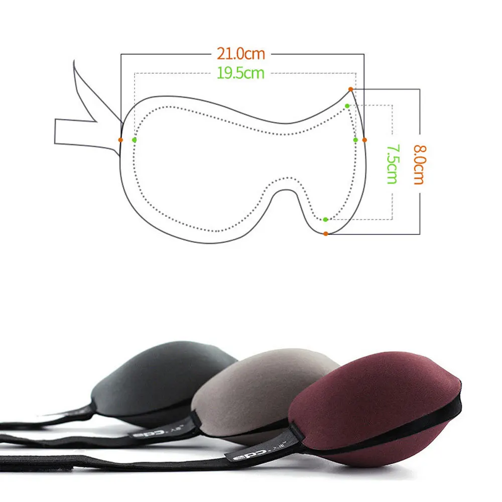 Tcare Soft Sleeping Mask 3D Sleeping Eye Masks Travel Rest Aid Eyes Cover Patch Paded Blindfold Eye Relax Massager Beauty Heath