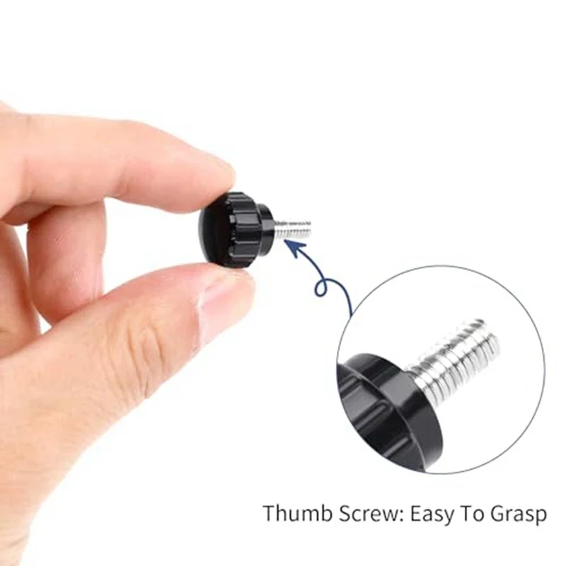 10PCS M4 M5 Black Bakelite Round Head with Stainless Steel Thumbscrew Mount Bolts Screw On Knobs Grips Mounting Mount Screws