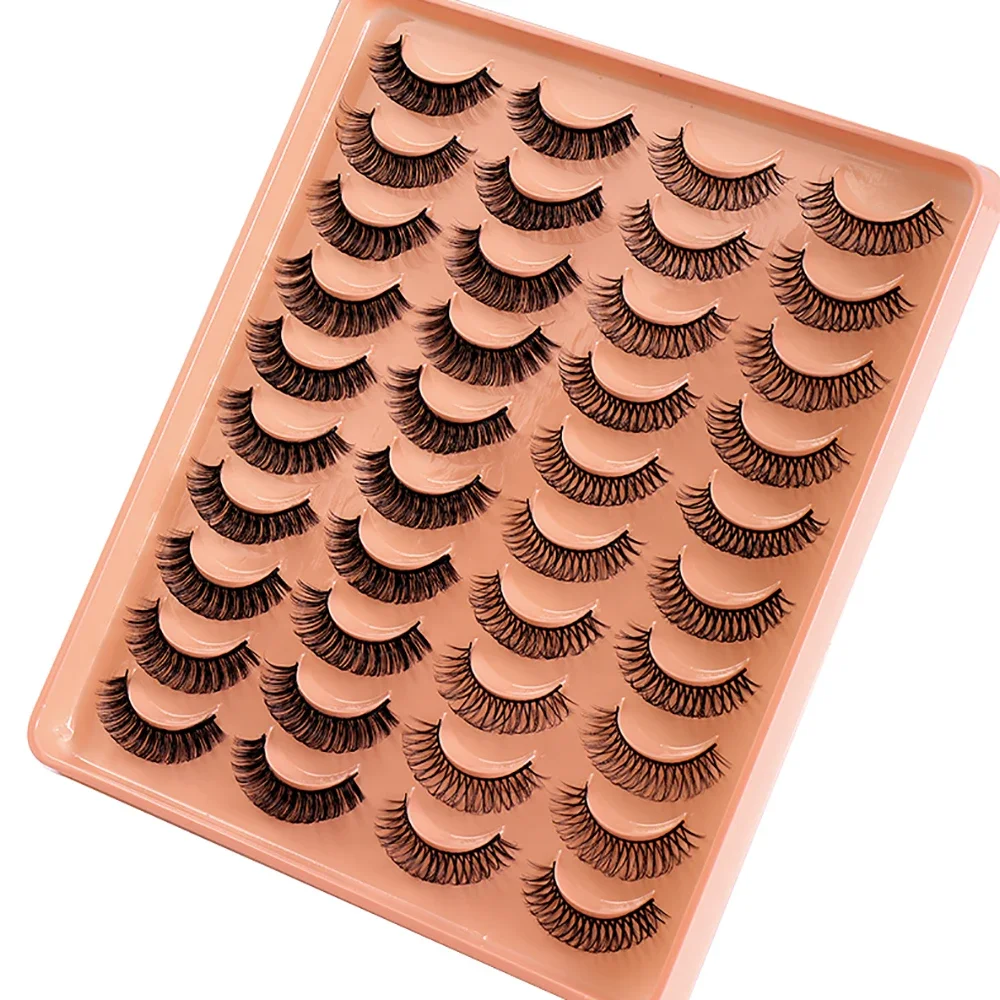 DD Curl-pestañas postizas con volumen esponjoso, pestañas postizas de visón falso desordenado dramático, maquillaje nuevo, 20 pares